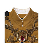 Dolce & Gabbana Yellow Crystal Cross Runway Vest Jacket Top TSH90654-40