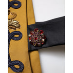 Dolce & Gabbana Yellow Crystal Cross Runway Vest Jacket Top TSH90654-40
