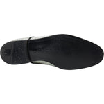 Dolce & Gabbana Silver Leather Rhinestones Derby Shoes MV5297-40