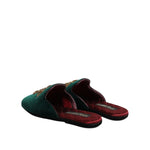 Dolce & Gabbana Green Velvet Cross Embellished Slippers Shoes MV7624-39