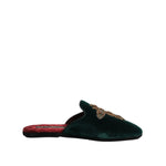 Dolce & Gabbana Green Velvet Cross Embellished Slippers Shoes MV7624-39