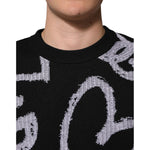 Dolce & Gabbana Black Nylon Wool Heart Print Pullover Sweater TSH91269-XS