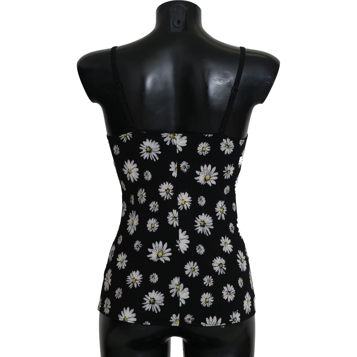 Dolce & Gabbana Black Daisy Print Dress Lingerie Chemisole