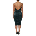 Dolce & Gabbana Green Silk Satin Fitted Strapless Dress DR281063-36