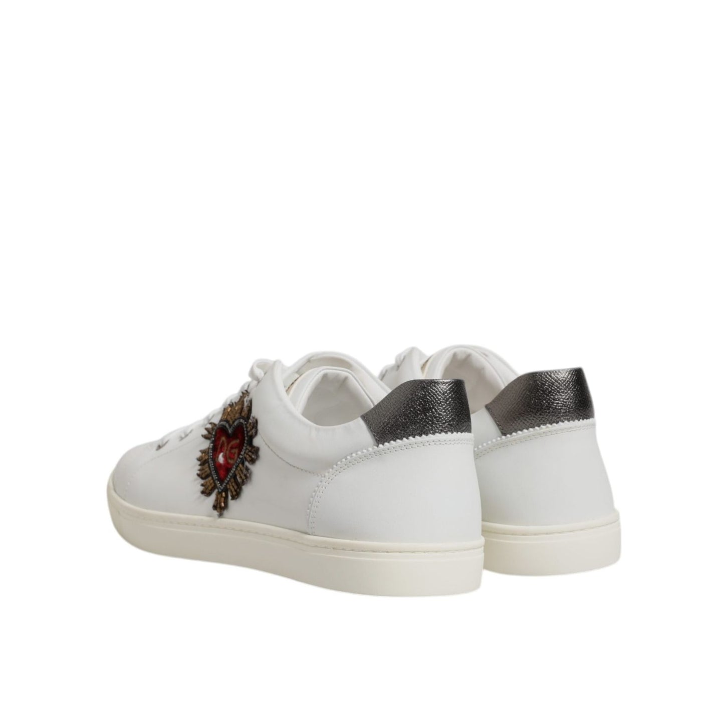 Dolce & Gabbana White Sacred Heart Men Low Top Sneakers Shoes MV8094-39