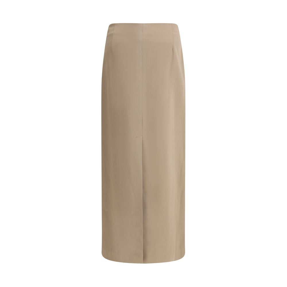 Brunello Cucinelli Satin midi Skirt BR-MPH38G3882C9609-IT44 | L
