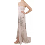 Dolce & Gabbana Beige Sequined Flower Flare Ball Gown Dress DR1687-42