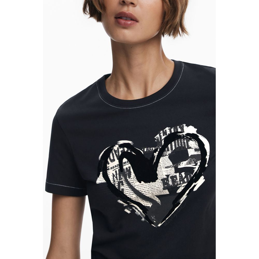 Desigual Black Cotton Women T-Shirt DE-39731-XS