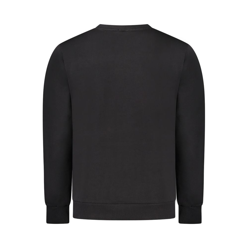 Back view of Rifle Black Cotton Sweatshirt with long sleeves and crew neck