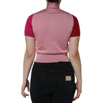 Dolce & Gabbana Pink Short Sleeves Pullover Ascot Collar Top TSH86627-36