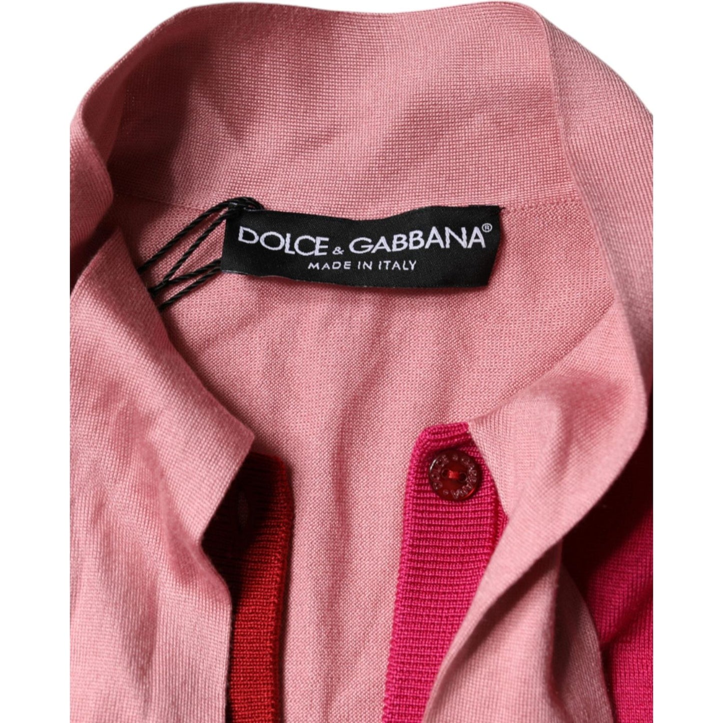 Dolce & Gabbana Pink Short Sleeves Pullover Ascot Collar Top TSH86627-36