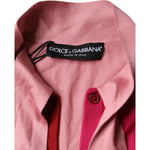 Dolce & Gabbana Pink Short Sleeves Pullover Ascot Collar Top TSH86627-36