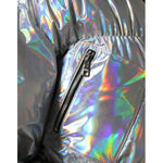 Dolce & Gabbana Silver Iridescent Puffer Full Zip Coat Jacket JKT4096-40