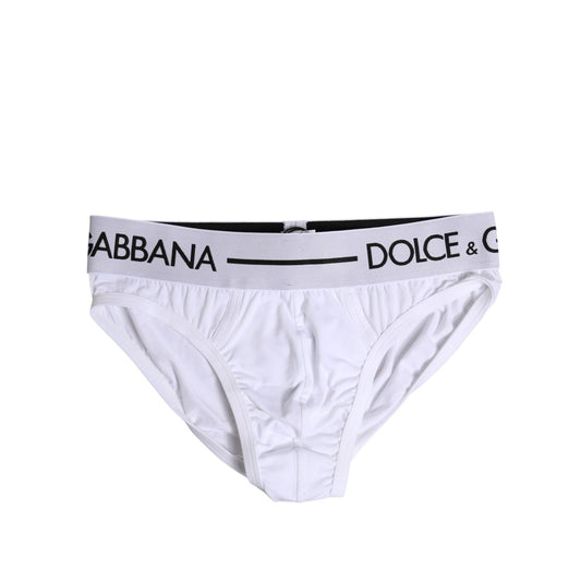 Dolce & Gabbana White Cotton Stretch Regular Brief Underwear