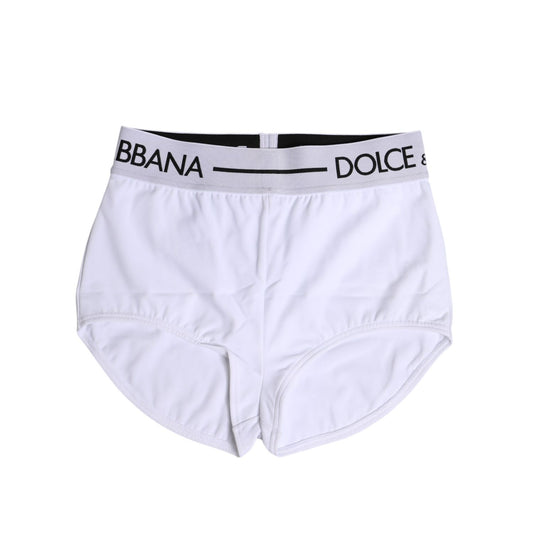 Dolce & Gabbana White Nylon Logo Waistband Boxer Brief Underwear