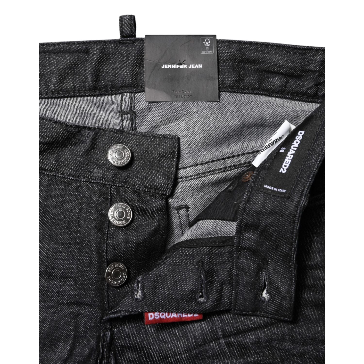 Dsquared² Black Cotton Low Waist Skinny Denim Jeans