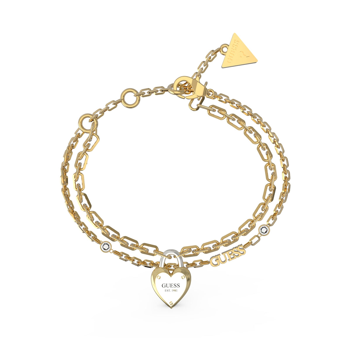 GUESS JEWELS JEWELRY Mod. JUBB04206JWYGRHS gold heart bracelet