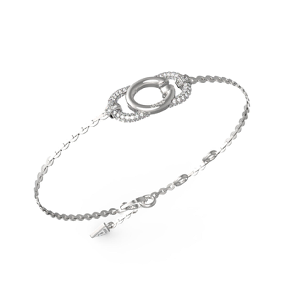 Silver bracelet from GUESS JEWELS JEWELRY Mod. JUBB04510JWRHS collection featuring an elegant chain and ring design.