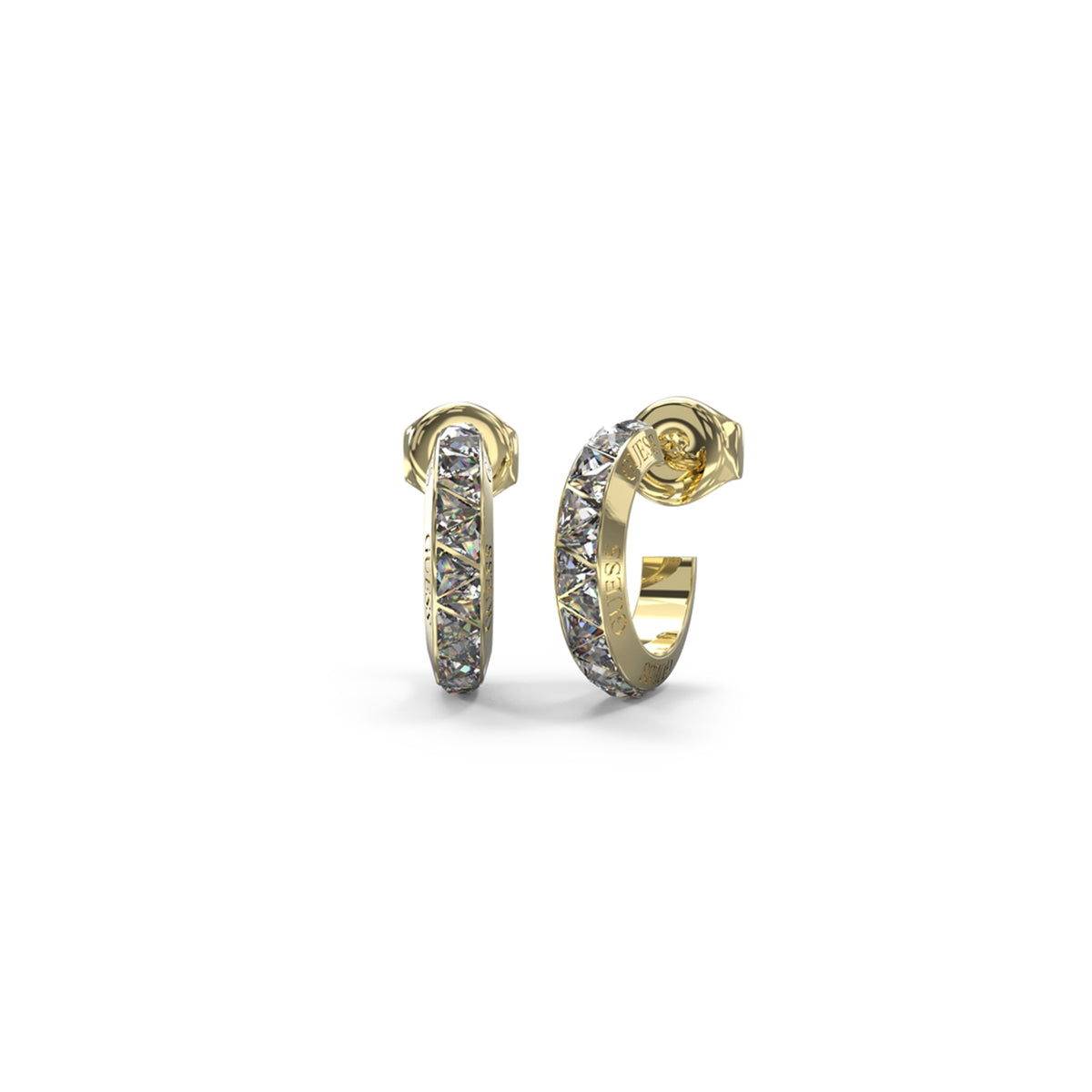 GUESS JEWELS JEWELRY Mod. JUBE04573JWYGT-U gold hoop earrings with diamond accents, elegant and stylish design