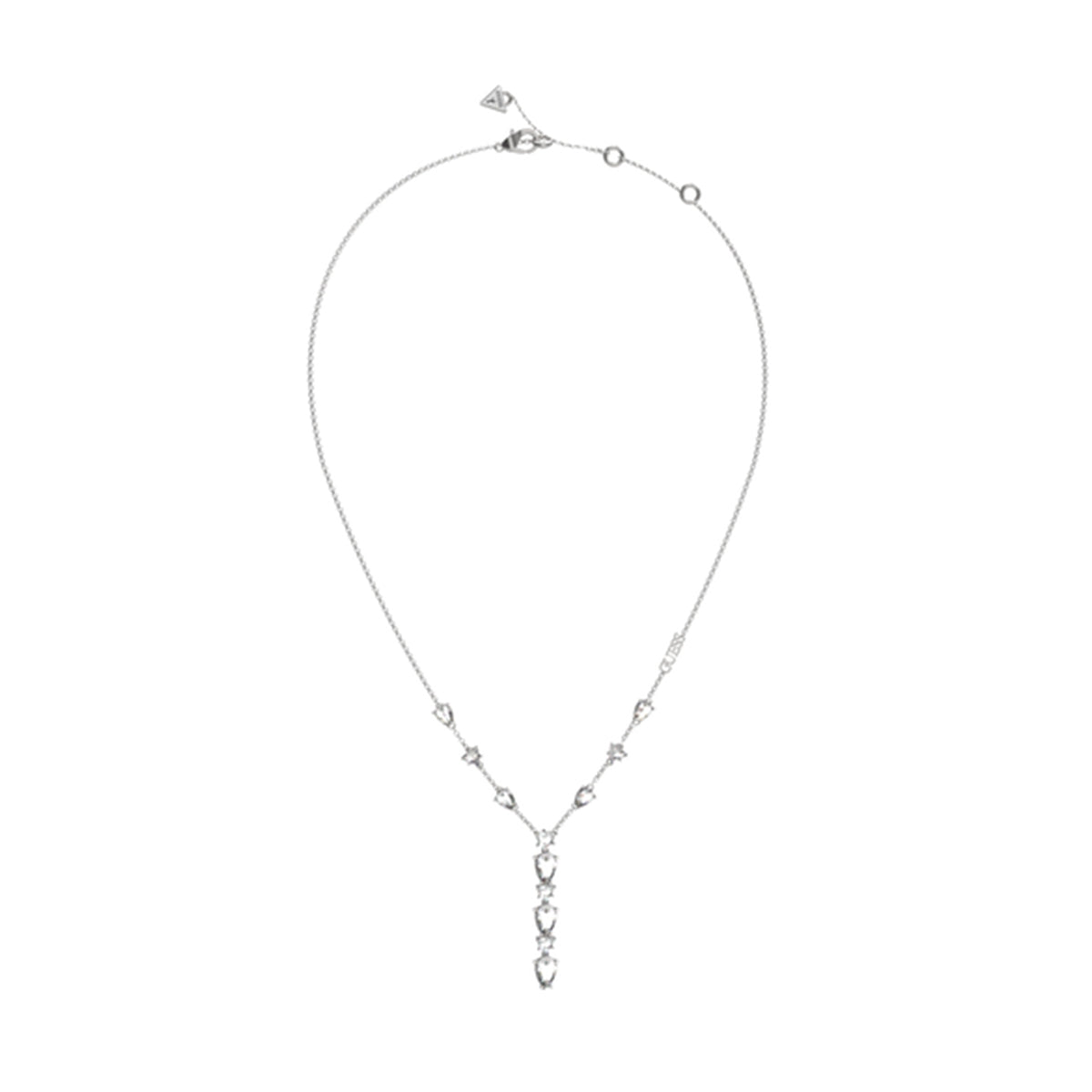 Alt Tag: GUESS JEWELS JEWELRY Mod. JUBN04408JWRHT-U silver necklace with elegant design on white background