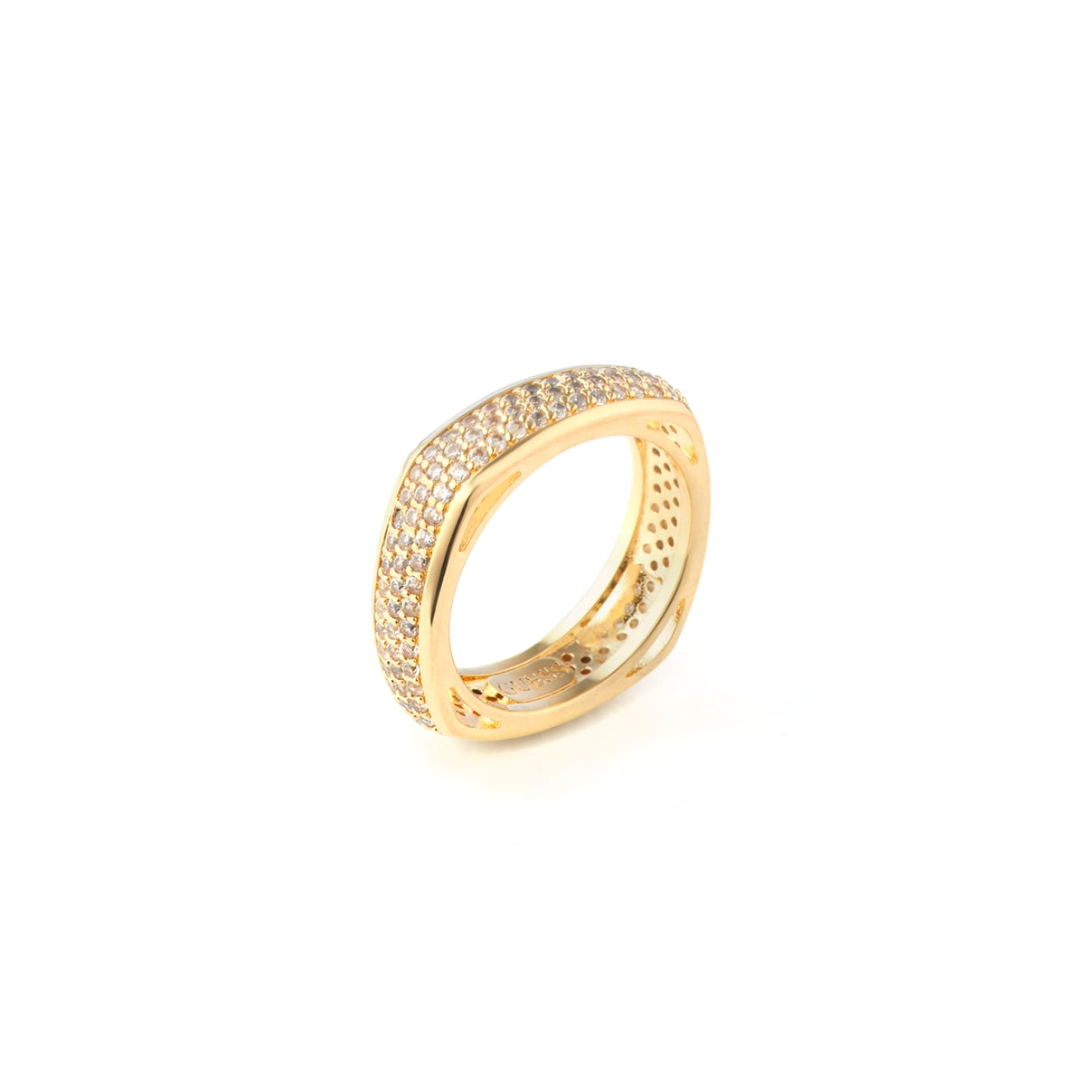 GUESS JEWELS JEWELRY Mod. JUBR04675JWYG56 gold ring with crystal detailing