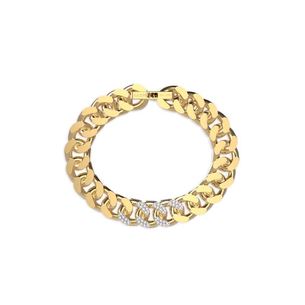 Gold bracelet, GUESS JEWELS JEWELRY Mod. JUMB01380JWYGS, featuring decorative links.