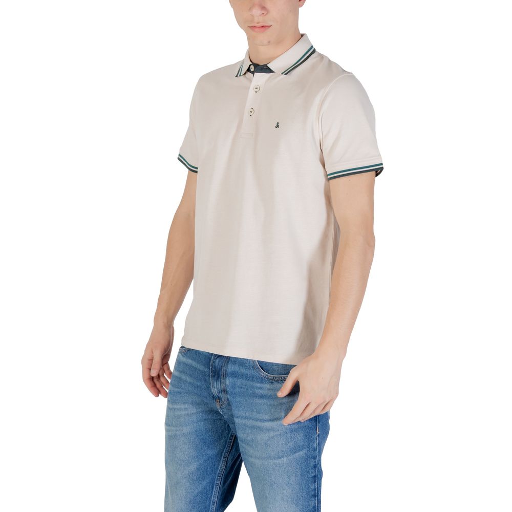 Jack Jones Beige Cotton Polo Shirt