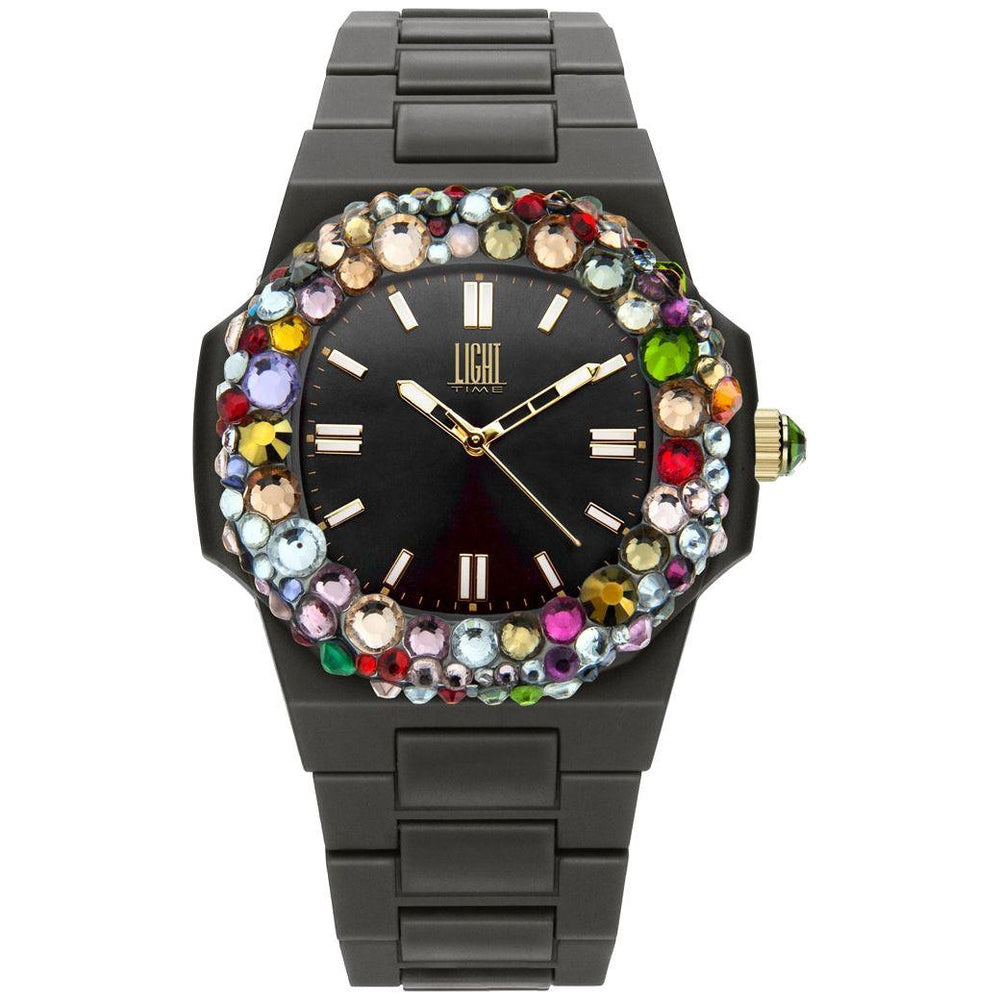 LIGHT TIME Mod. VELVET NAUTILUS - Black Rainbow Strass L512-NE-2