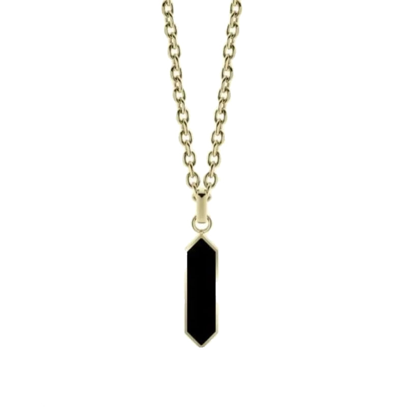 LIU-JO Mod. MLJ591 necklace from Liu-jo Jewels New Collection, featuring a sleek chain and black geometric pendant.