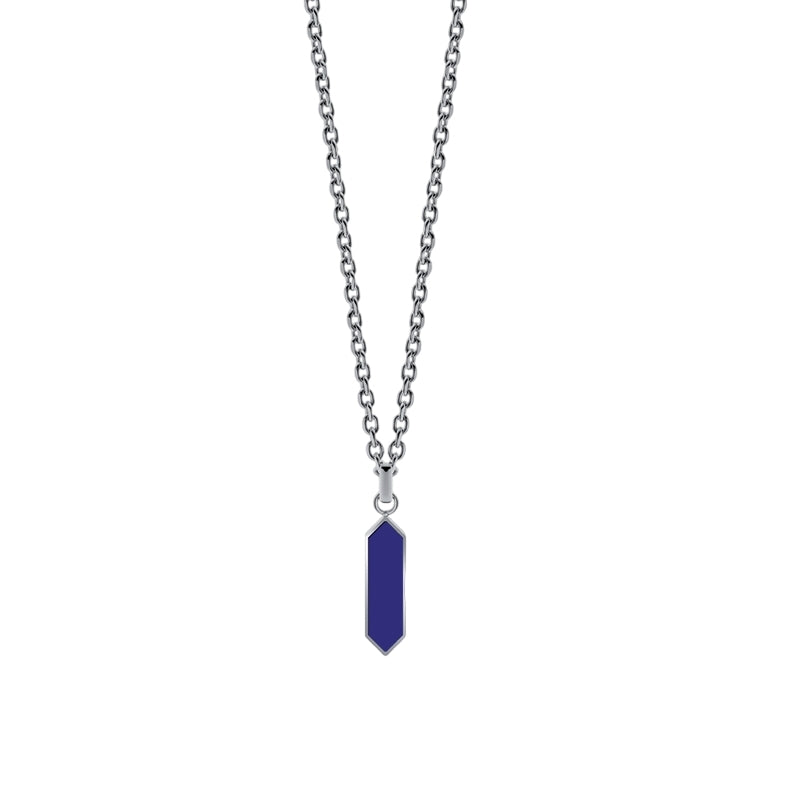 LIU-JO Mod. MLJ597 elegant necklace from Liu-Jo Jewels New Collection, featuring a sleek blue pendant on a silver chain.