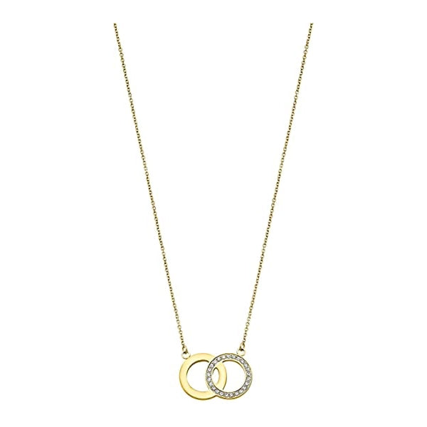 Elegant necklace from LOTUS JEWELS JEWELRY Mod. LS1913-1/3 with gold and silver interlocking circles, perfect for any occasion.
