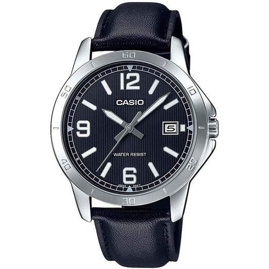CASIO COLLECTION Mod. CASUAL DATE. LEATHER - BLACK WATCHES