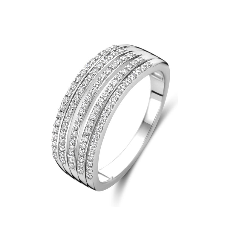 NEW BLING Mod. 9NB-1428-56 silver diamond ring with elegant design.