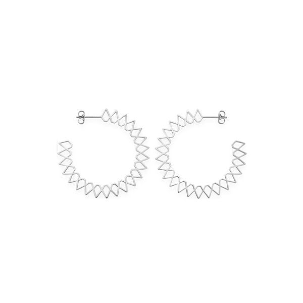 ROSEFIELD JEWELS JEWELRY Mod. JSPHS-J064 geometric silver hoop earrings