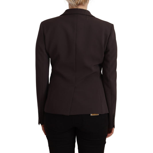 F.IT Brown Long Sleeve Single Breasted Women Jacket Blazer