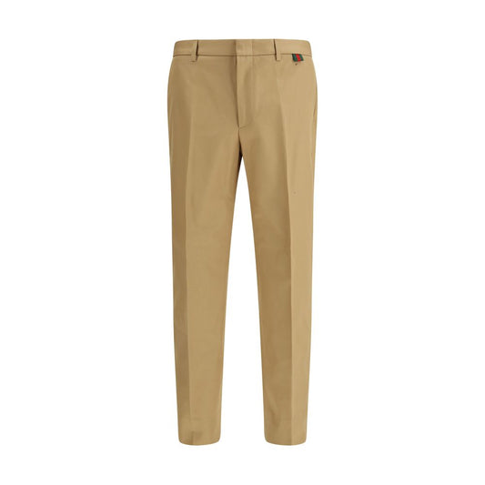 Gucci Beige Cotton Casual Pants 1728,72470364320,Beige,Casual Pants - Pants - Clothing,Clothing,Gucci,IT46 | S,IT48 | M,IT50 | L,Men,New with tags,Pants - Clothing