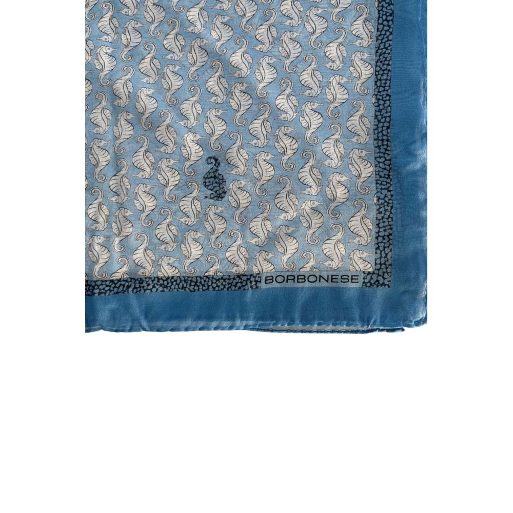 Borbonese Blue Silk Women Scarf 1728,67345744032,Accessories,Blue,Borbonese,New with tags,Scarves - Accessories,Scarves - Scarves - Accessories,Women