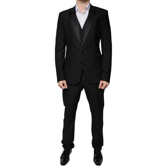 Dolce & Gabbana Black Virgin Wool Tuxedo