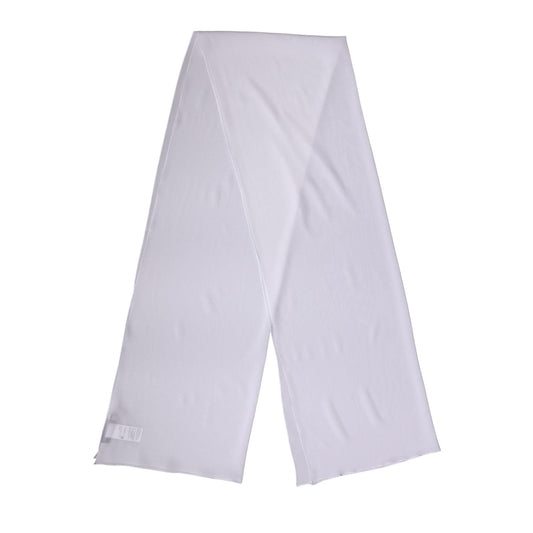 Dolce & Gabbana White Silk Neck Wrap Shawl Stole 200cm x 64cm  Scarf