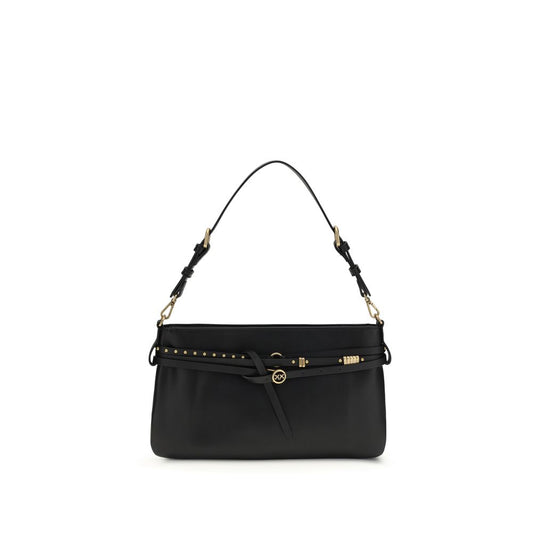 PINKO Black Calf Leather Bos Taurus Shoulder Bag 1728,72470364320,Bags,Black,New with tags,PINKO,Shoulder Bags - Bags,Women