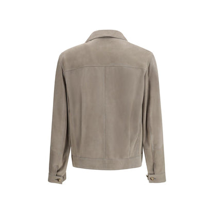 Brunello Cucinelli Bicolor Calf Leather Bos Taurus Leather Jacket