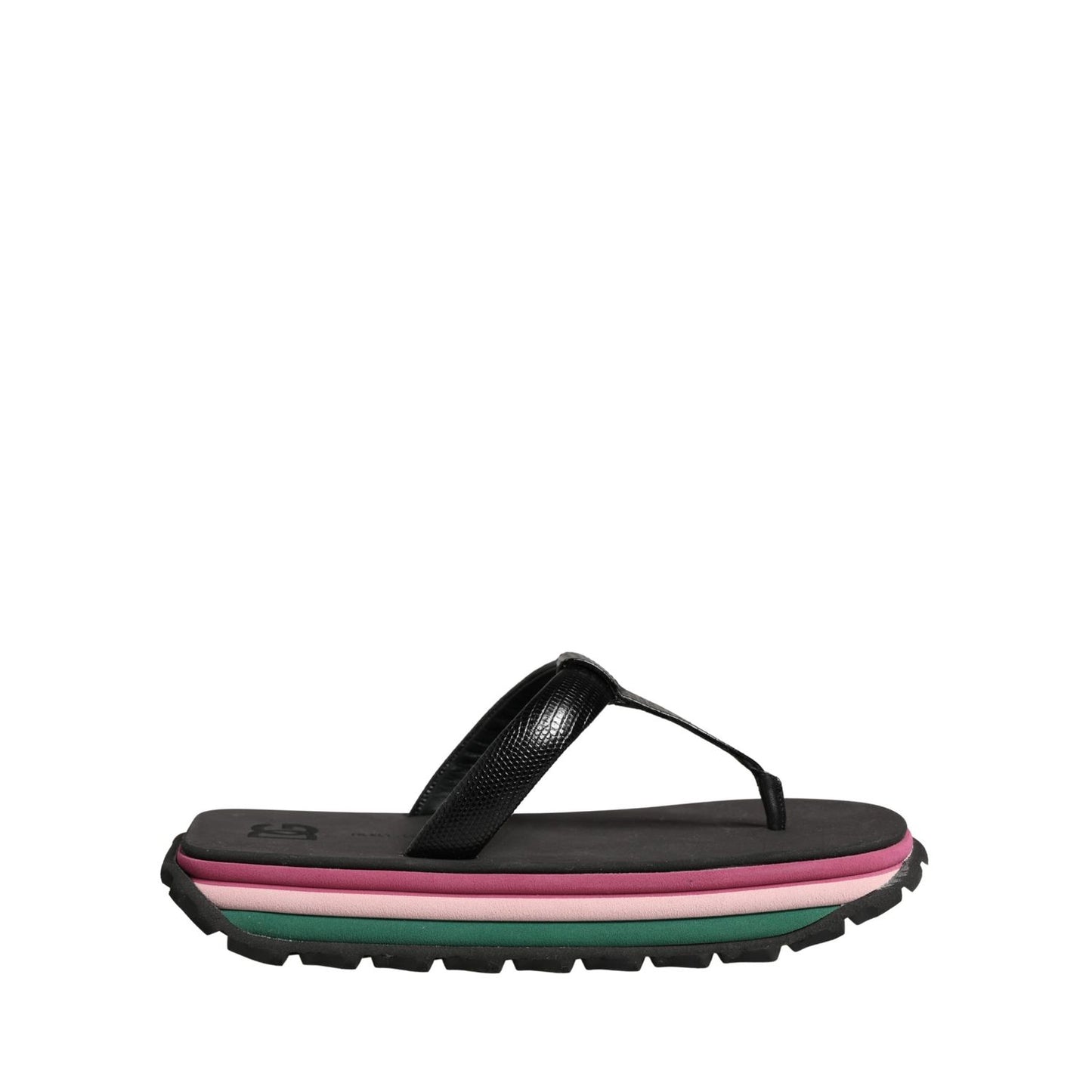 Dolce & Gabbana Multicolor Rubber Chunky Flip Flop Shoes