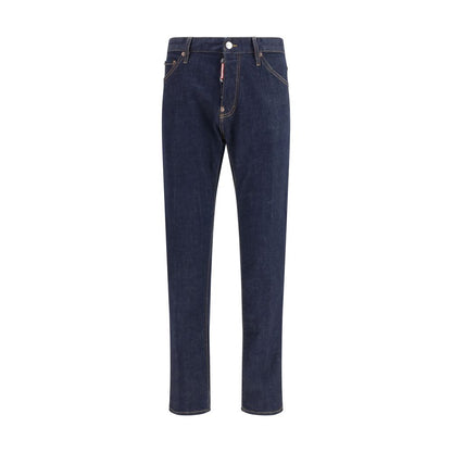 Dsquared² Blue Cotton Straight-Leg Jeans