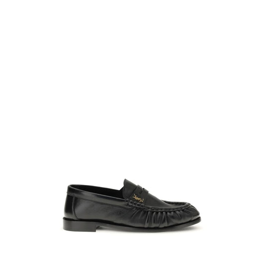 Saint Laurent Black Lamb Ovis Aries Slip-On Loafers