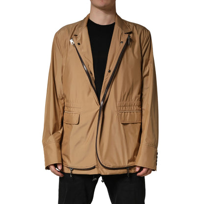 Dolce & Gabbana Brown Single Breasted Layered Coat Jacket