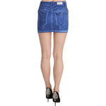 PLEIN SUD Blue Cotton Stretch Casual Mini Skirt