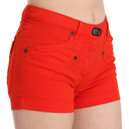 PLEIN SUD Orange Mid Waist Cotton Denim Mini