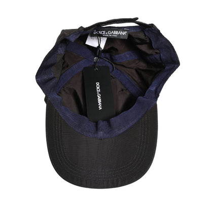 Dolce & Gabbana Men Black Cotton 6 Panels Baseball Cap Hat