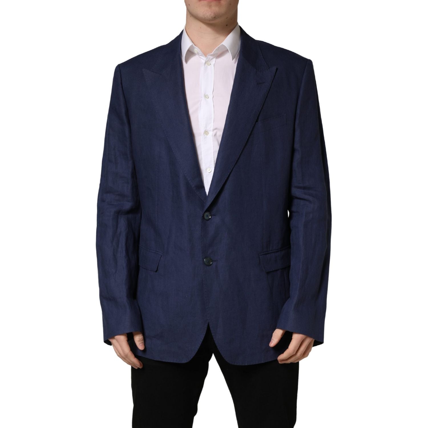 Dolce & Gabbana Blue Single Breasted 2 Button Suit Jacket