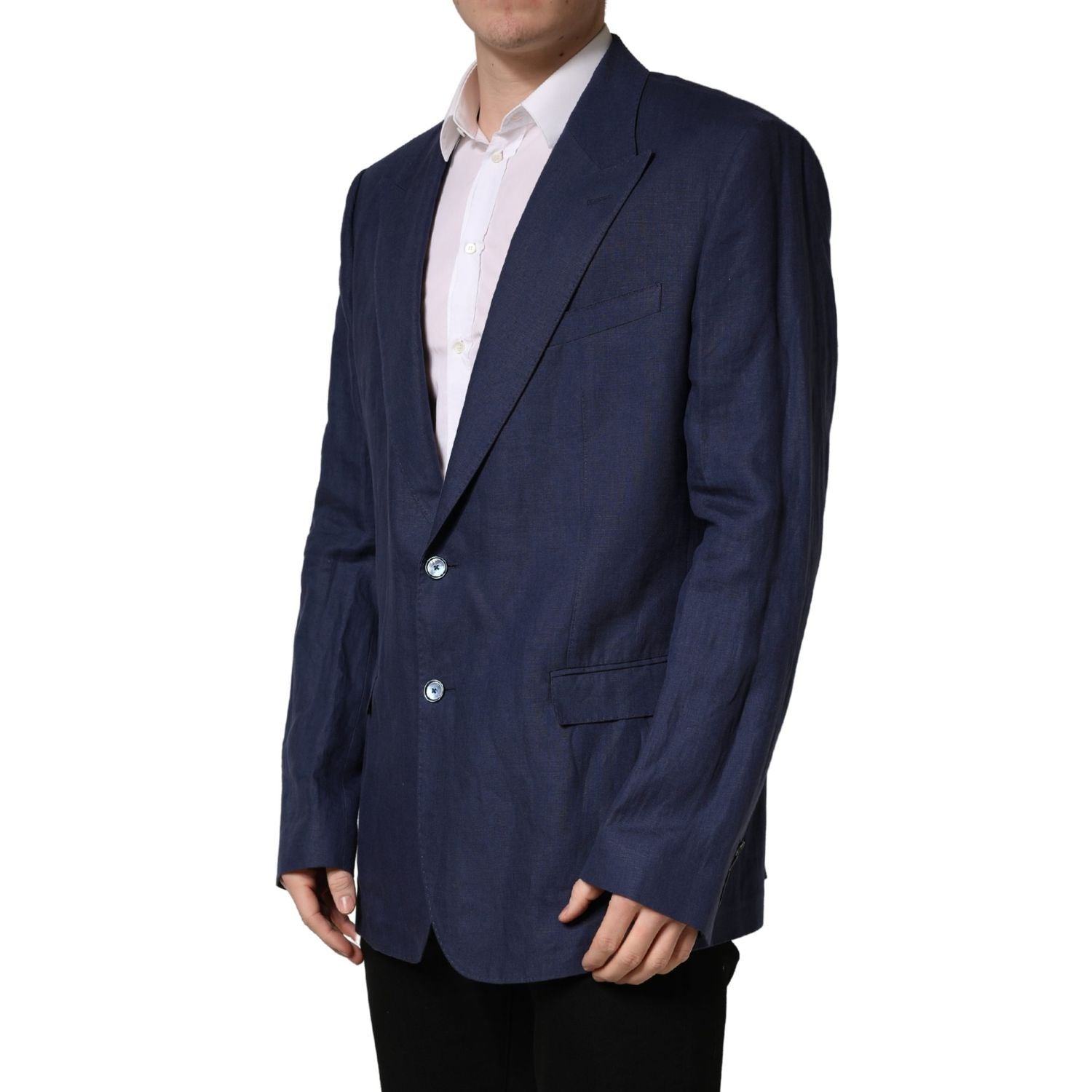 Dolce & Gabbana Blue Single Breasted 2 Button Suit Jacket